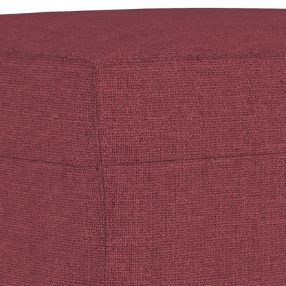 3 pcs conjunto de sofás com almofadas tecido vermelho-tinto