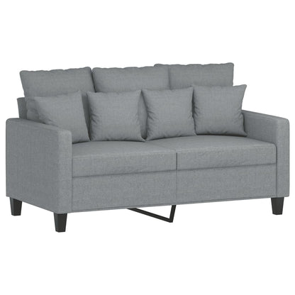 4 pcs conjunto de sofás com almofadas tecido cinzento-claro