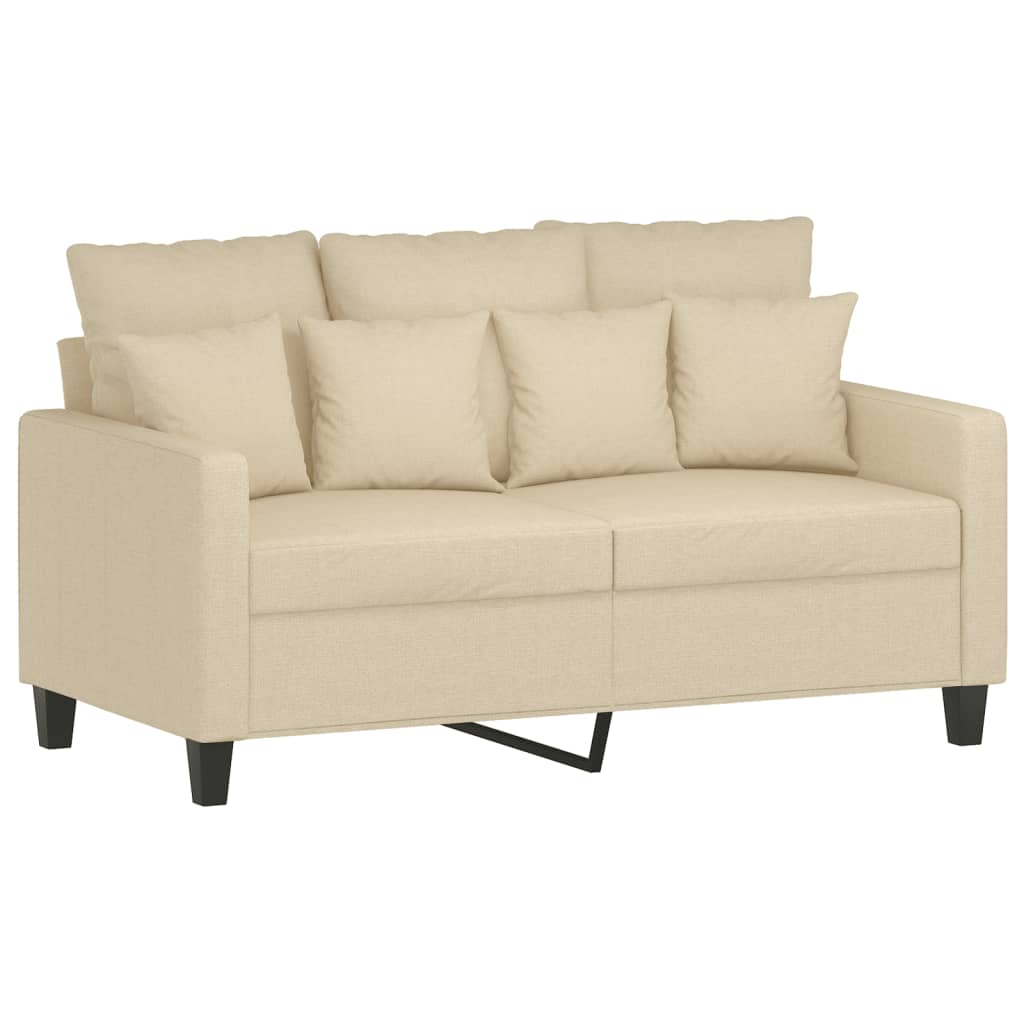 4 pcs conjunto de sofás com almofadas tecido cor creme