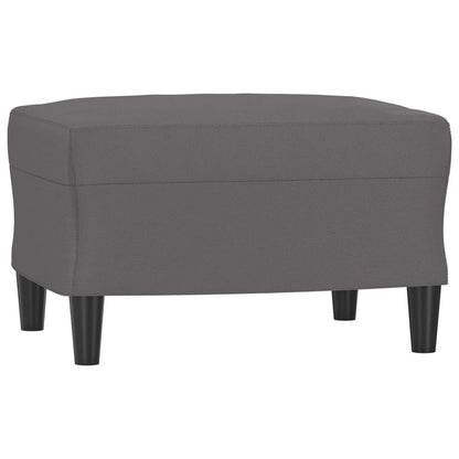 3 pcs conjunto de sofás c/ almofadões couro artificial cinzento