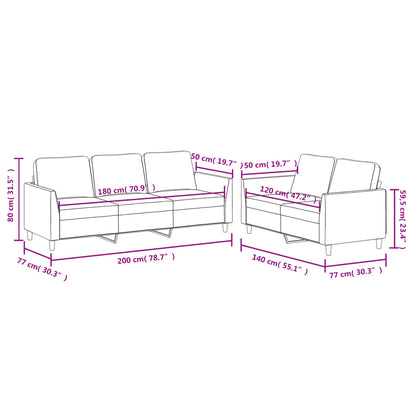 2 pcs conjunto sofás c/ almofadões couro artificial cor creme