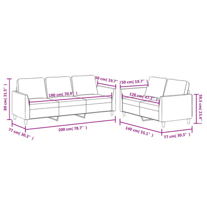 2 pcs conjunto sofás c/ almofadões couro artif. cor cappuccino