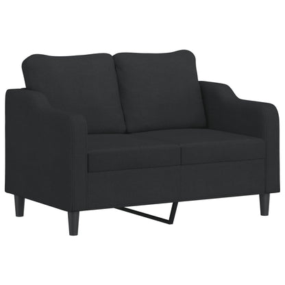 4 pcs conjunto de sofás com almofadas tecido preto