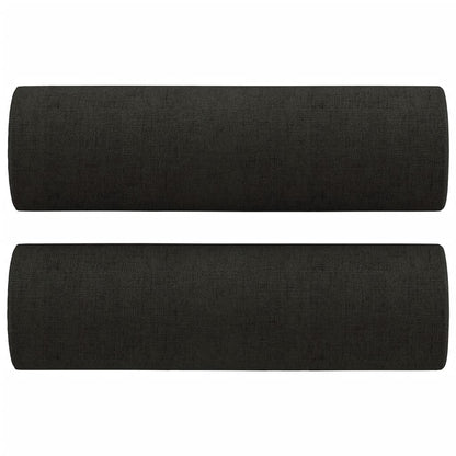 4 pcs conjunto de sofás com almofadas tecido preto