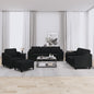 4 pcs conjunto de sofás com almofadas tecido preto