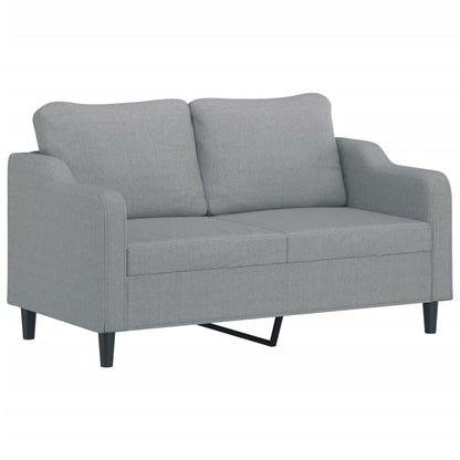 3 pcs conjunto de sofás com almofadões tecido cinzento-claro