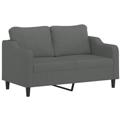 3 pcs conjunto de sofás com almofadões tecido cinzento-escuro
