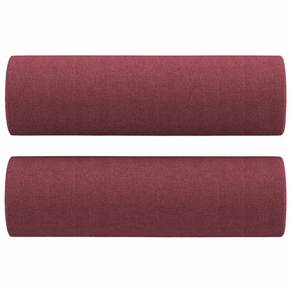 2 pcs conjunto de sofás com almofadas tecido vermelho-tinto