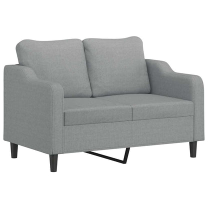 3 pcs conjunto de sofás com almofadas tecido cinzento-claro