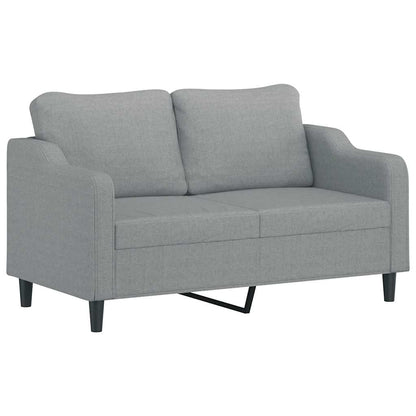 3 pcs conjunto de sofás com almofadas tecido cinzento-claro