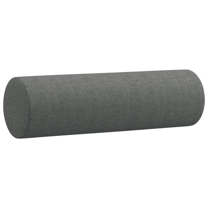 3 pcs conjunto de sofás com almofadas tecido cinzento-escuro