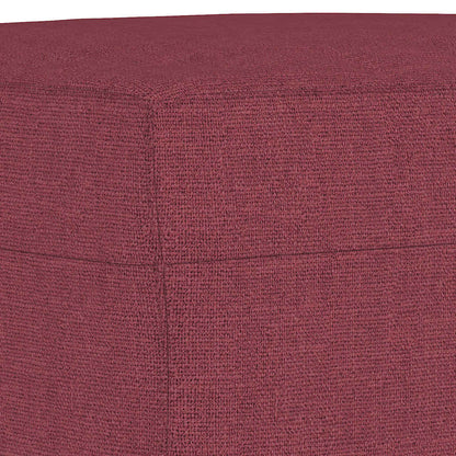 3 pcs conjunto de sofás com almofadas tecido vermelho-tinto