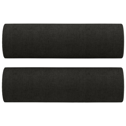 3 pcs conjunto de sofás com almofadas tecido preto