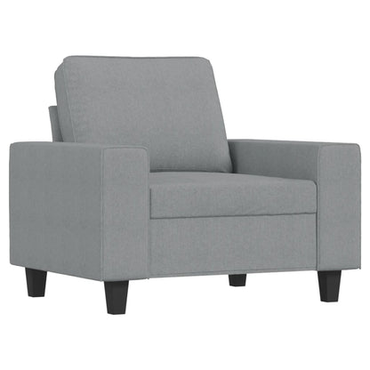 3 pcs conjunto de sofás tecido cinzento-claro