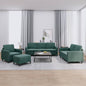 4 pcs conjunto de sofás veludo verde-escuro