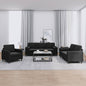 3 pcs conjunto de sofás com almofadas veludo preto