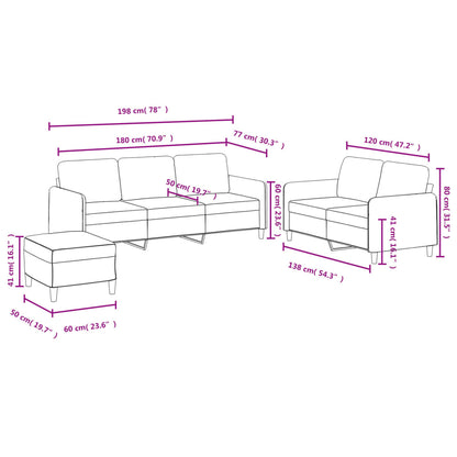 3 pcs conjunto de sofás veludo verde-escuro