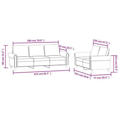 2 pcs conjunto de sofás com almofadões veludo rosa