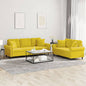 2 pcs conjunto de sofás com almofadas veludo amarelo
