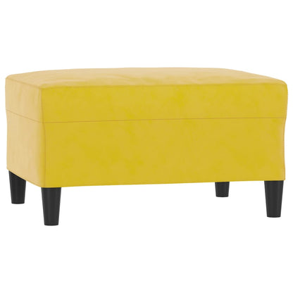 3 pcs conjunto de sofás com almofadas veludo amarelo