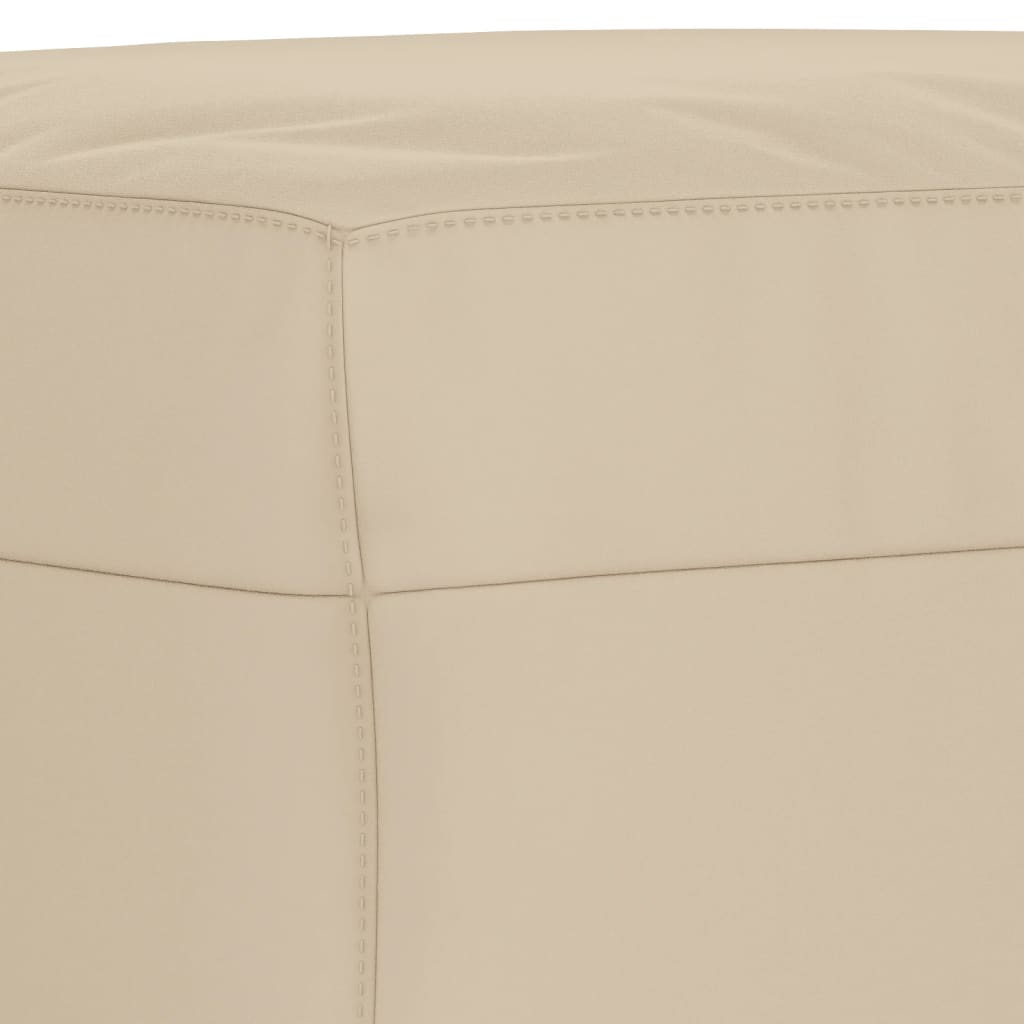 3 pcs conj. sofás c/ almofadões tecido de microfibra cor creme