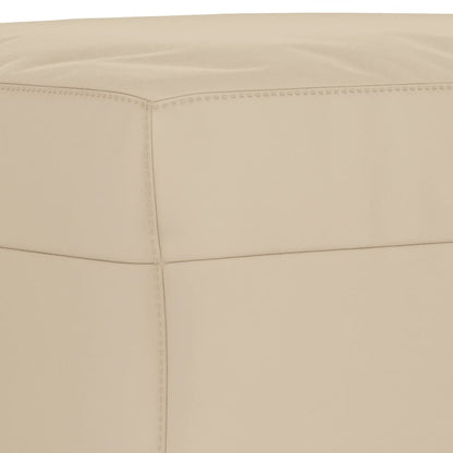 3 pcs conj. sofás c/ almofadões tecido de microfibra cor creme