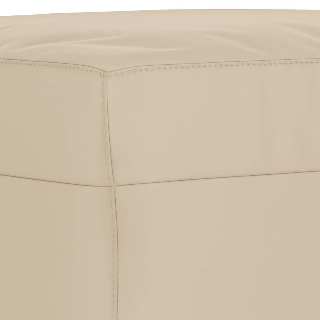 3 pcs conj. sofás c/ almofadões tecido de microfibra cor creme