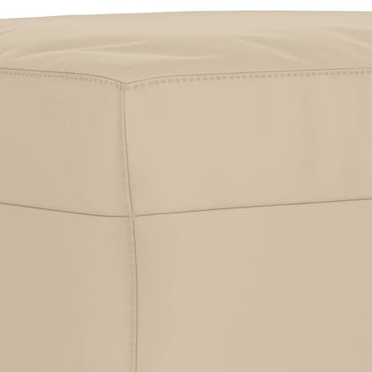 3 pcs conj. sofás c/ almofadões tecido de microfibra cor creme