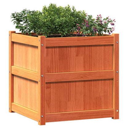 Vasos/floreiras de jardim 2 pcs pinho maciço castanho cera