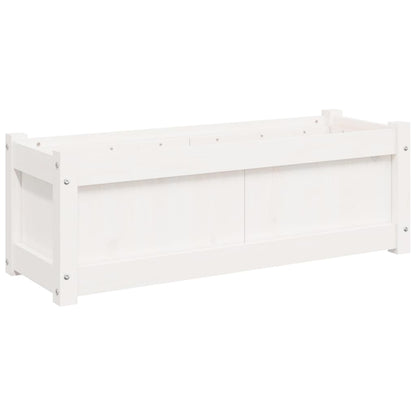 Vasos/floreiras de jardim 2 pcs madeira de pinho maciça branco