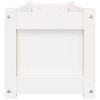 Vasos/floreiras de jardim 2 pcs madeira de pinho maciça branco