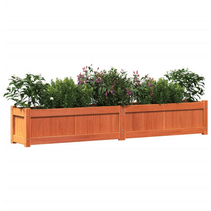 Vaso/floreira de jardim 180x31x31 cm pinho maciço castanho cera