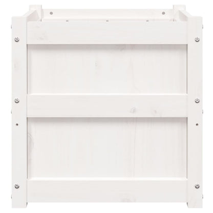 Vasos/floreiras de jardim 2 pcs madeira de pinho maciça branco