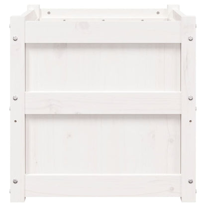 Vasos/floreiras de jardim 2 pcs madeira de pinho maciça branco