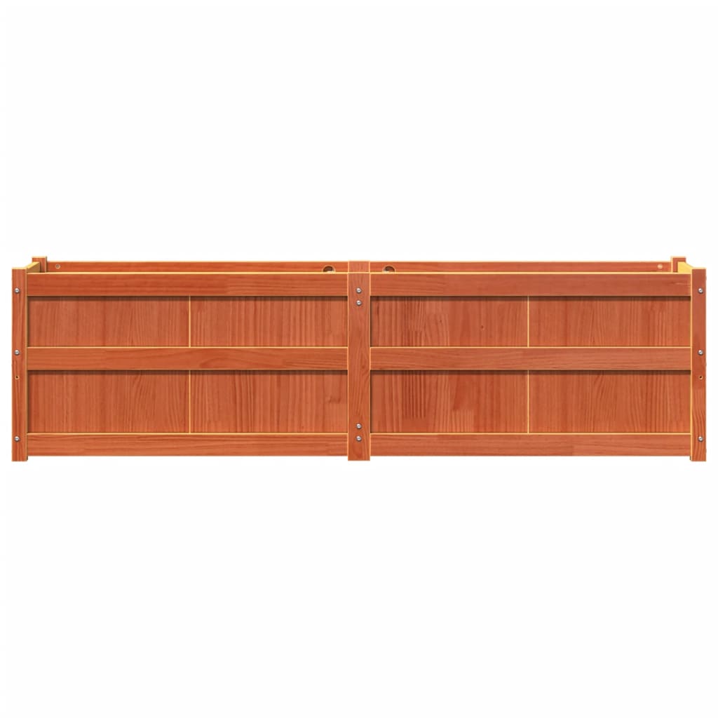 Vaso/floreira de jardim 180x50x50 cm pinho maciço castanho cera