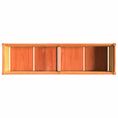 Vaso/floreira de jardim 180x50x50 cm pinho maciço castanho cera