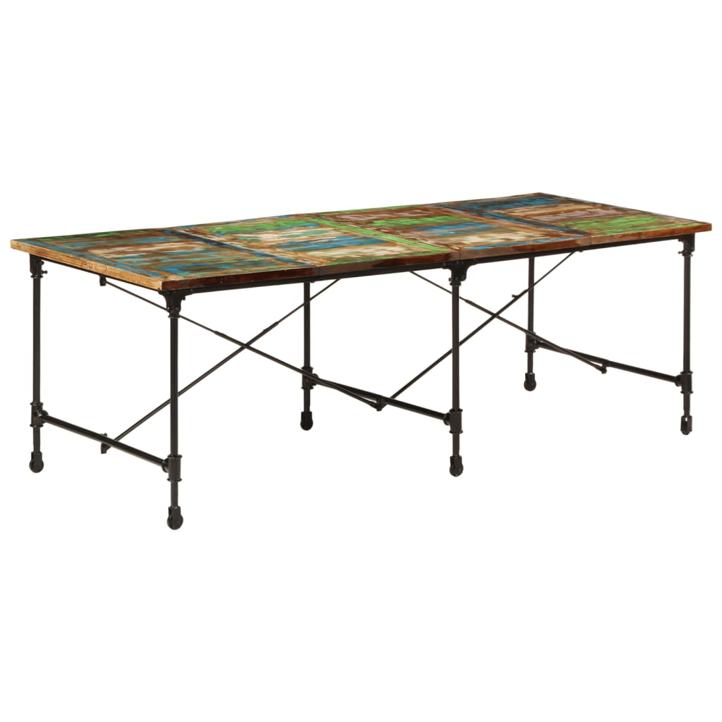 Mesa de jantar 220x90x77 cm madeira recuperada maciça