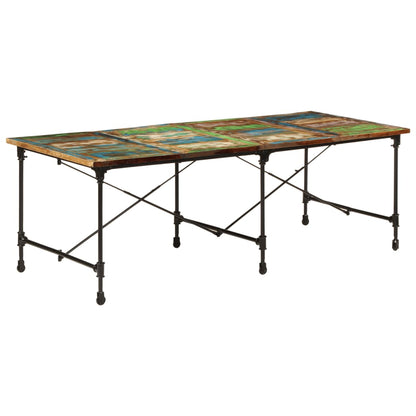 Mesa de jantar 220x90x77 cm madeira recuperada maciça