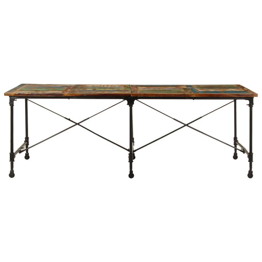 Mesa de jantar 220x90x77 cm madeira recuperada maciça