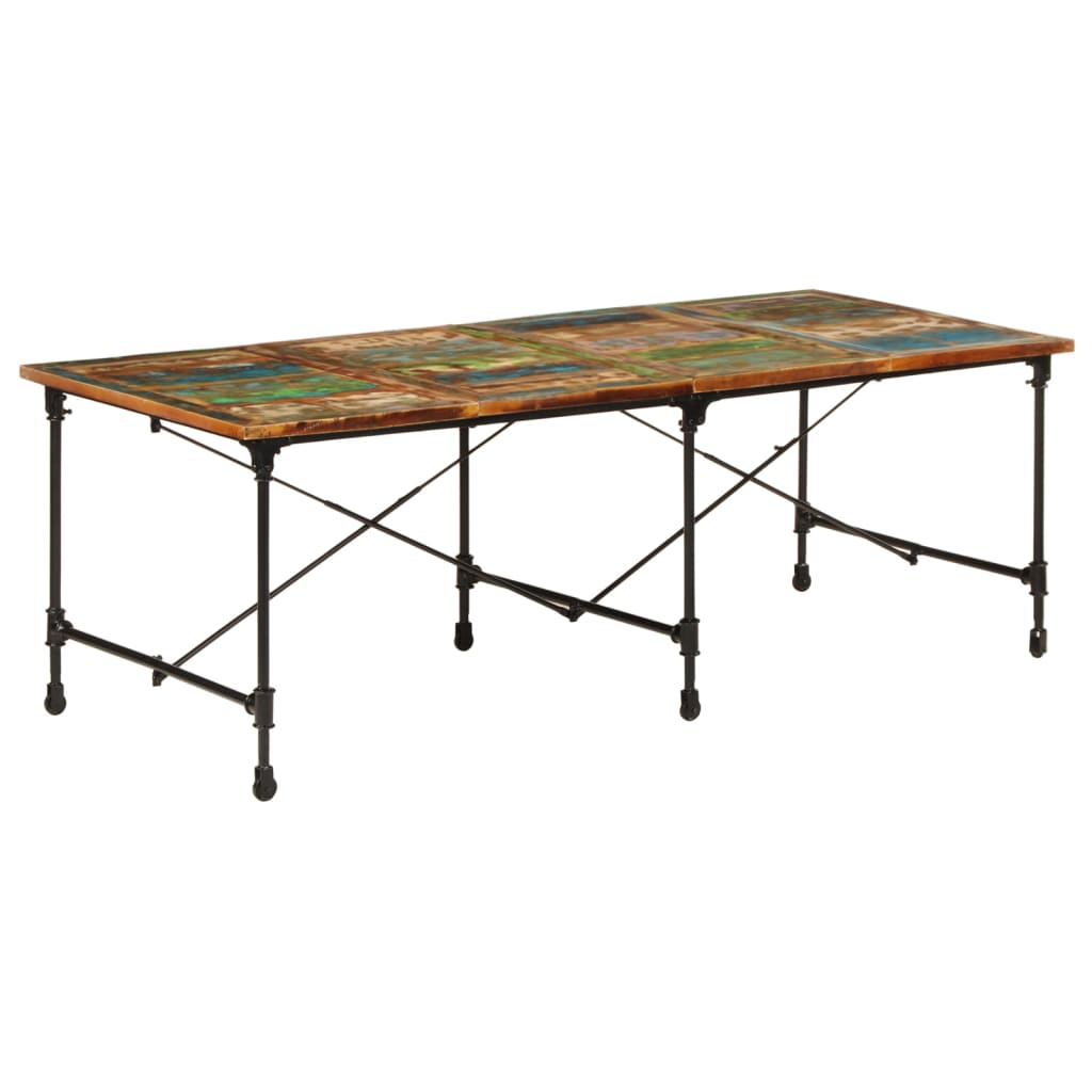 Mesa de jantar 220x90x77 cm madeira recuperada maciça