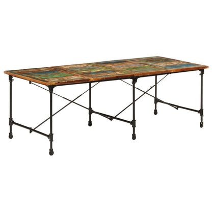 Mesa de jantar 220x90x77 cm madeira recuperada maciça
