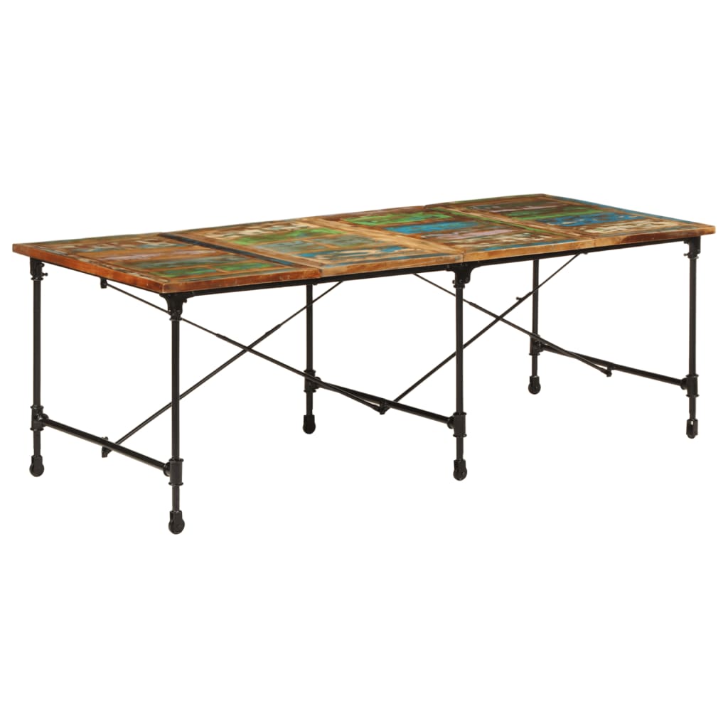 Mesa de jantar 220x90x77 cm madeira recuperada maciça
