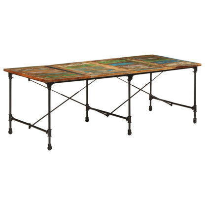 Mesa de jantar 220x90x77 cm madeira recuperada maciça