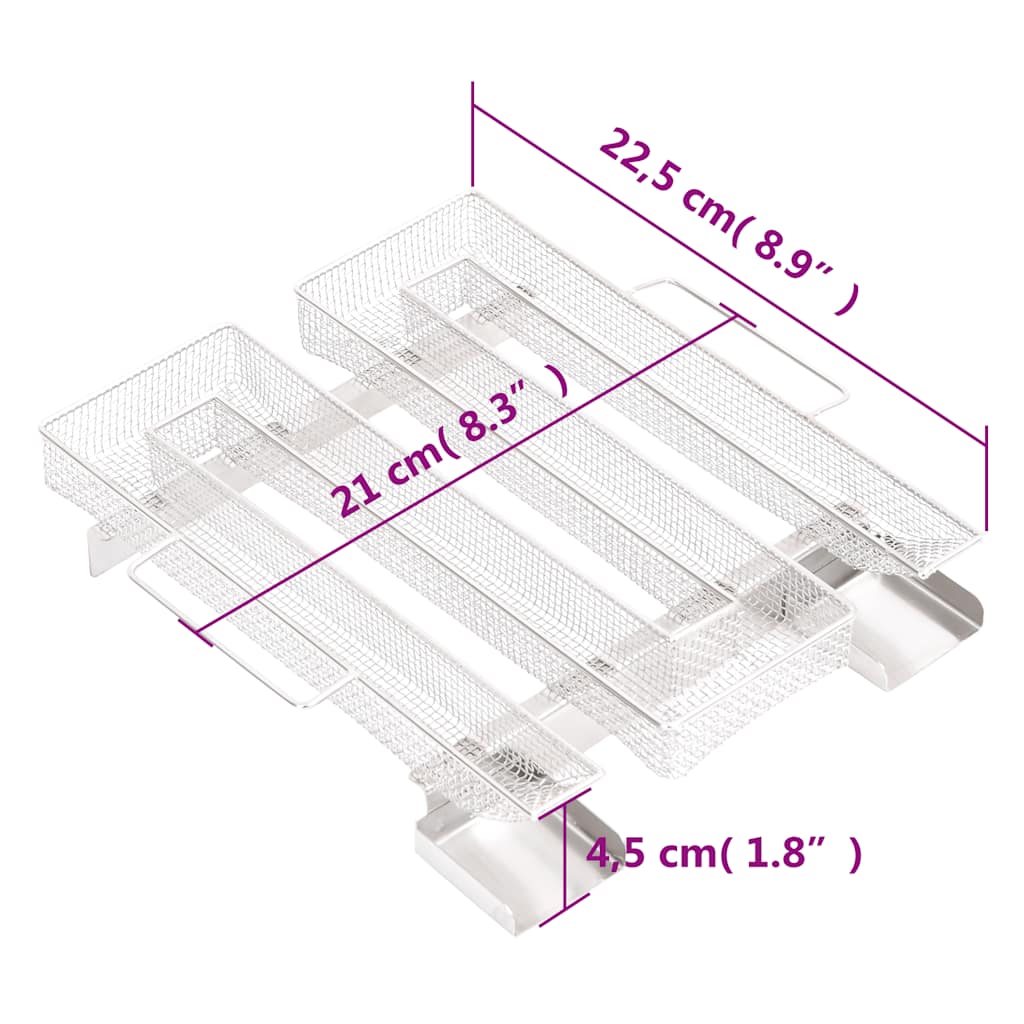 Gerador de fumo frio quadrado 22,5 cm aço inoxidável