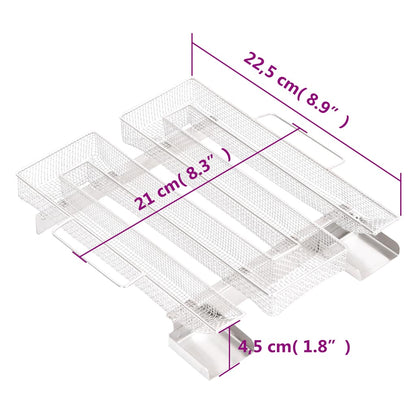 Gerador de fumo frio quadrado 22,5 cm aço inoxidável