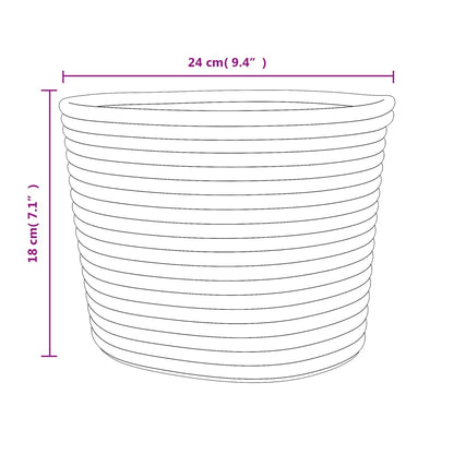 Cestos de arrumação 2 pcs Ø24x18 cm algodão cinzento e branco
