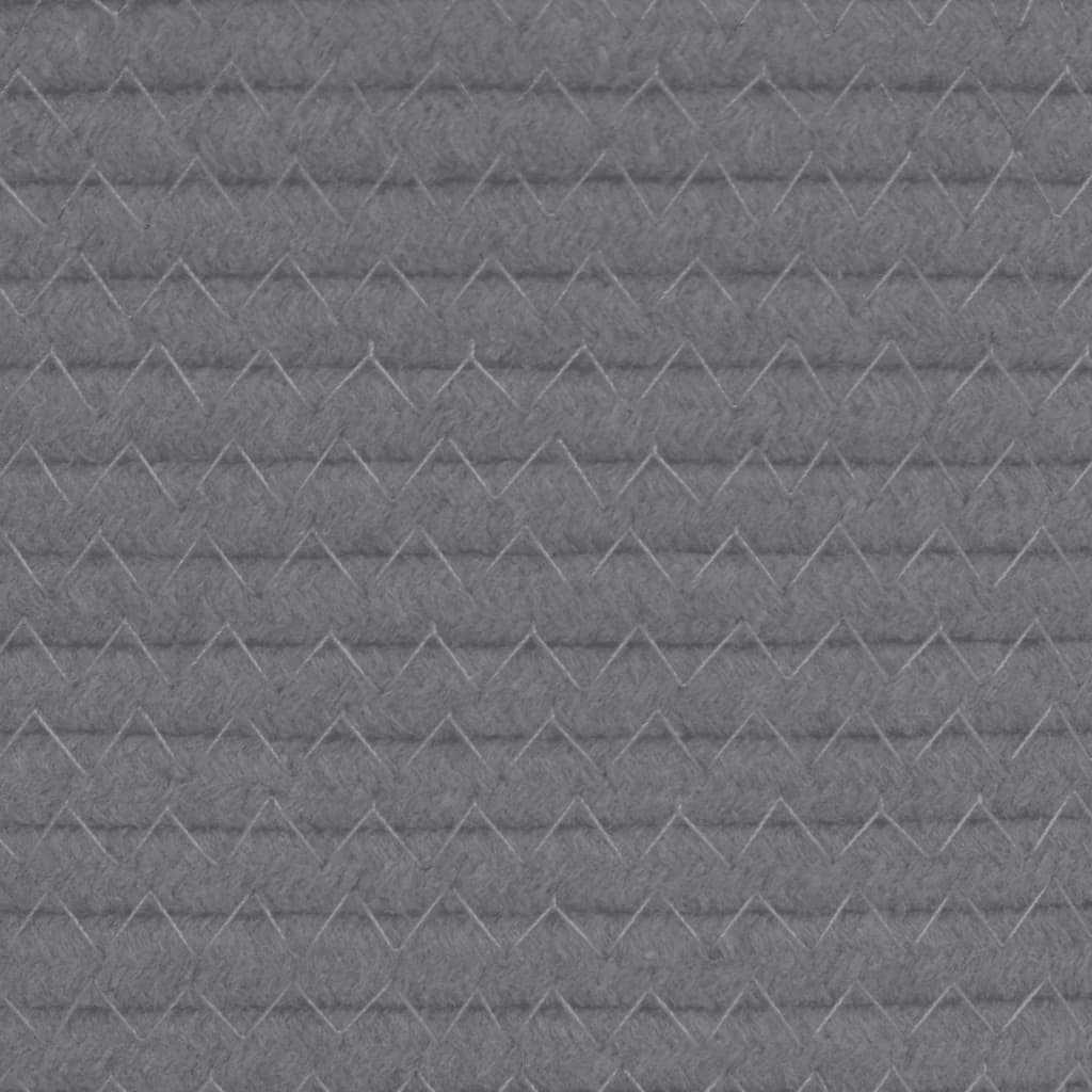 Cesto de arrumação Ø40x35 cm algodão cinzento e branco