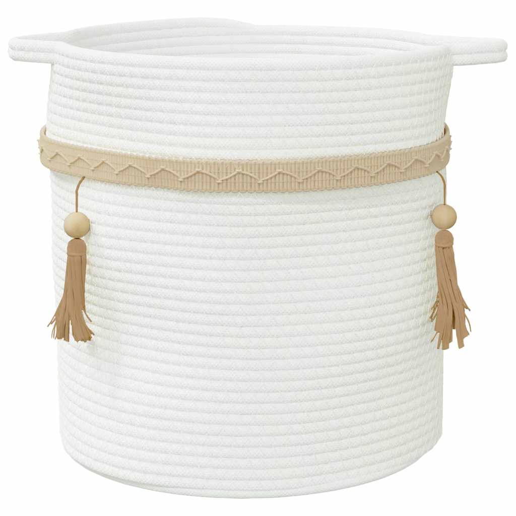 Cesto de arrumação Ø38x36 cm algodão branco