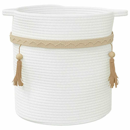 Cesto de arrumação Ø38x36 cm algodão branco