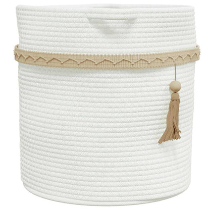 Cesto de arrumação Ø38x36 cm algodão branco